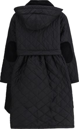 Barbour Womens Quilted Hooded Coat By Barbour X Ganni Black-Classic Tartan Polyester Jacket Black/classic