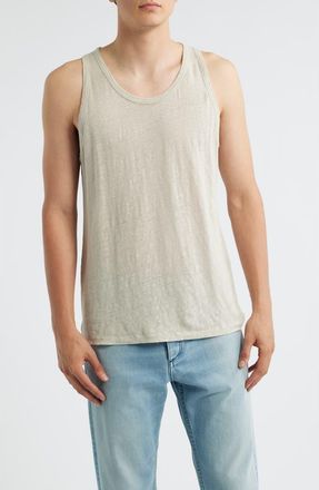 Alex Crane Linen Tank in Bone at Nordstrom, Size Xx-Large