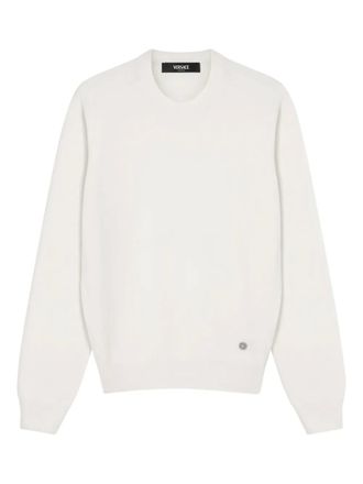 Versace round-logo sweater - women - Cashmere - 40 - White