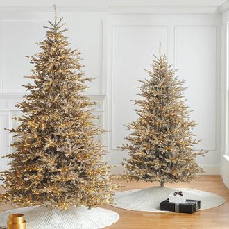 Frontgate 7.5 ft. Christmas Tree - Diamond Dust Champagne Tree - Premium Artificial Christmas Tree - Frontgate