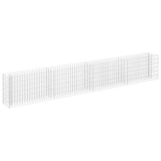 Berkfield Home Gabion Raised Bed Galvanised Steel 360x30x60 cm in Silver | Size: 360 x 30 x 60 cm