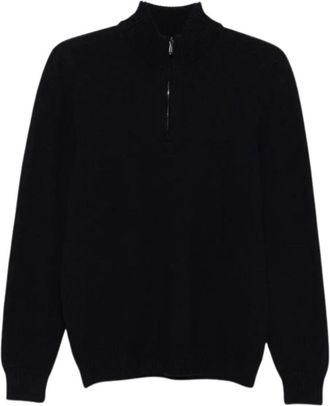 Drumohr Su&eacute;ter con cuello alzado y cremallera - Knitwear - Hombre - Azul - L