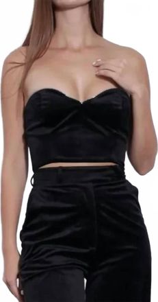 Karina Grimaldi Ivy Velvet Top In Black