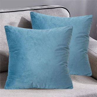 OEM Funda De Almohada Decorada De Poli&eacute;ster Azul De 45 X 45 Cm (18 X 18 Pulgadas) - Dise&ntilde;o Con Cremallera, Lavable A M&aacute;quina, Ideal Para Usar En El Sof&aacute; O