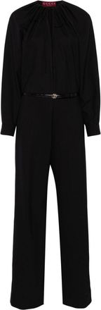 Gucci keyhole-neck jumpsuit - women - Bos Taurus/Elastane/Silk/Wool - 36 - Black