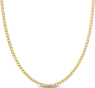 Amour 2.3mm Curb Link Chain Necklace in 10k Yellow Gold - 20 in