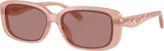 Coach Womens 57 mm Transparent Plum Sunglasses