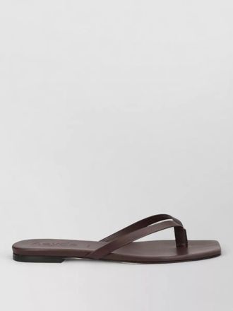 Aeyde flat sole open square toe thong slides