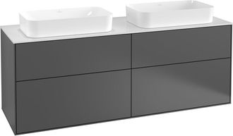 Villeroy & Boch Villeroy Und Boch Finion Vanity Unit G31100, 1600x603x501mm, Con Iluminaci&oacute;n Led, Placa De Cubierta Blanco Mate, Color: Gris Claro Mate - G31100gj