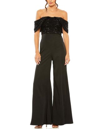 Mac Duggal Sequined Off The-Shoulder Jumpsuit