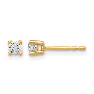 Diamond2Deal 14k Gold 1/5 ct Round Lab Grown Diamond Stud Earrings VS Clarity, D-E Color