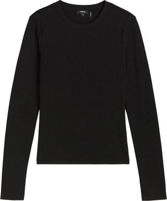 Theory Tiny Long-Sleeve Tee - Dames - Longsleeves - Zwart - XS - Katoen - Tops