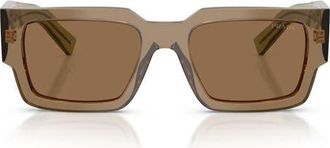 Prada 54mm Rectangular Sunglasses in Terra /Light Brown at Nordstrom