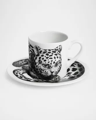 Fornasetti High Fidelity Leopard Print Coffee Mug