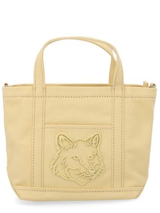 Maison Kitsun&eacute; Fox Head Embroidered Tote Bag - Beige