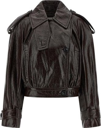 Sportmax Beta 1234 Korte Trenchcoat - Dames - Zomerjassen - Bruin - S - Katoen - Jassen