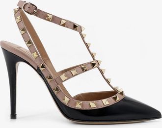 Valentino Garavani Decollet&egrave; Rockstud in pelle verniciata con iconiche borchie - VALENTINO GARAVANI - gender_Woman