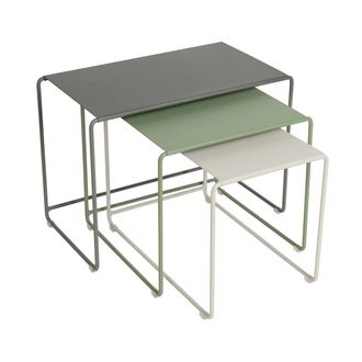 Fermob Oulala Satztische Set, rosmarin / kactus / lehmgrau