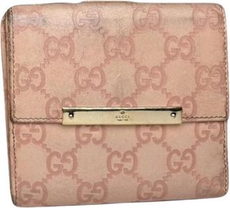 Gucci Pre-owned Canvas Portemonnee - Dames - Vintage Accessoires - Roze - ONE Size - Vintage