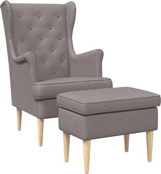 vidaXL Sill&oacute;n Con Pouf 2 Uds. Topo Tela Vidaxl