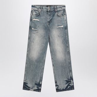 Represent Washed Blue Jeans With Rips