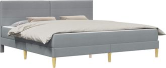 vidaXL Estructura De Cama Con Colch&oacute;n Gris Claro 180 X 200 Cm Tela Vidaxl