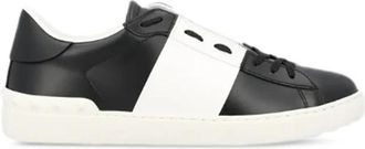 Valentino Garavani Calfskin Open Sneaker - Heren - Sneakers - Zwart - 44 EU - Leer - Schoenen