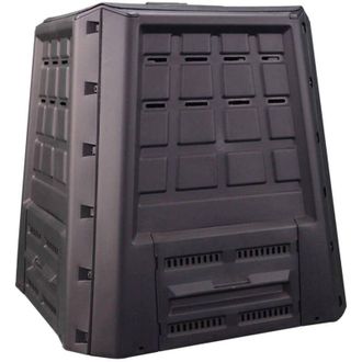 Dmora Pattumiera Gina, Compostiera da giardino, Contenitore per compostaggio domestico, 100% Made in Italy, 80x80h82 cm, Antracite - Dmora