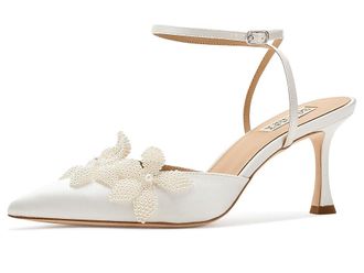 Badgley Mischka Whitman Womens Shoes White Satin : 6.5 M, Textile