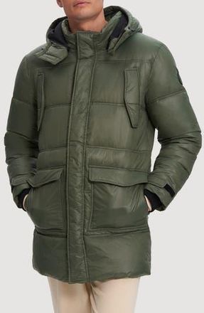 Noize Kiefer Mid Length Puffer Coat in Uniform Green at Nordstrom Rack, Size Xx-Large