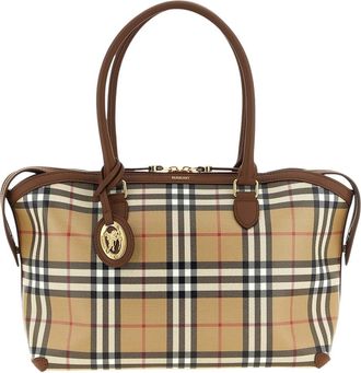 Burberry Beige Check Small Tote