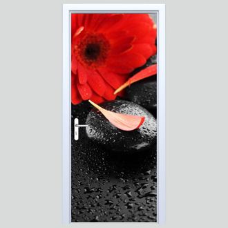 OEM Adhesivo De Tela Para Puerta Zen Piedra Negra Flor 591pd