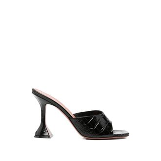 Amina Muaddi Heeled Mules, female, Black, Size: 8 1/2 US Heeled Mule