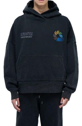 AlphaStyle UNITED HOOD in Black at Nordstrom, Size Xx-Large