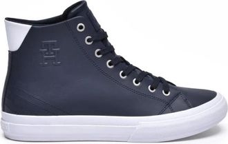 Tommy Hilfiger Hi Vulc Street Sneakers - Heren - Sneakers - Blauw - 42 EU - Leer - Schoenen