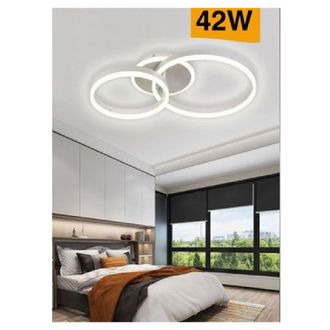 Trade Shop Trade Shop Traesio - Trade Shop - Plafoniera Led 42 W Lampadario C35 Bianco Moderno Cerchi Luce 4000k 6500k 3000k