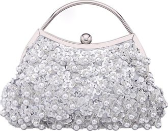 Nina Rava Embellished Clutch in Silver at Nordstrom