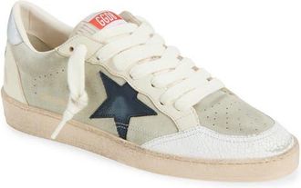 Golden Goose Ball Star Low Top Sneaker in Grey/white/beige/navy at Nordstrom, Size 12Us