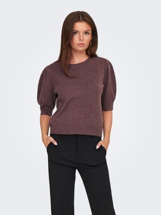 Only Strickpullover ONLY ONLRICA LIFE 2/4 PULLOVER KNT NOOS, Damen, Gr. XS, braun (rose braun detail:with melange), Strick, Obermaterial: 93% Polyester, 4%