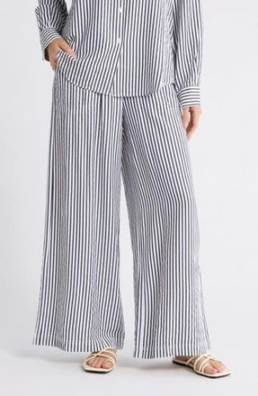 Splendid Stripe Palazzo Capri Pants in Navy Blue/White at Nordstrom Rack, Size X-Small