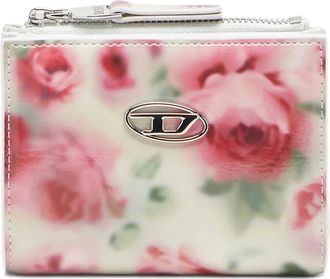 Diesel floral-print zip-fastening wallet - White