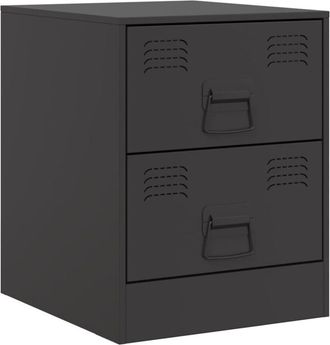vidaXL Comodino Nero 34,5x39x44 cm in Acciaio - Vidaxl