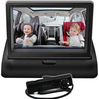 Trade Shop Trade Shop Traesio - Andowl - Baby Monitor Di Sicurezza Lcd Full Hd 1080p Q-ca805 Da 4,5 Per Cruscotto Auto