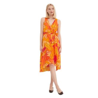 Joseph Ribkoff Kleedjes, Dames, Veelkleurig, M, Polyester, Tropische Wikkeljurk
