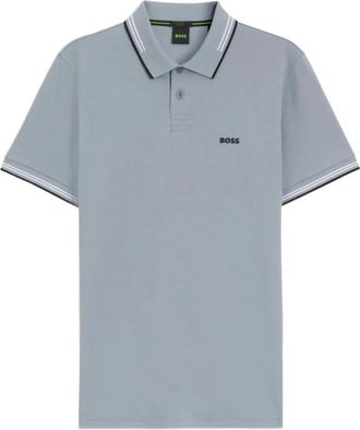 HUGO BOSS Tops, Heren, Grijs, L, Katoen, Paul Polo