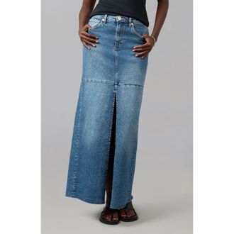 Lola Jeans Madlyn High Rise Maxi Skirt in Twilight at Nordstrom, Size X-Large