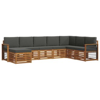 vidaXL Conjunto De Sof&aacute;s De Exterior 8 Pcs Natural Y Antracita Vidaxl