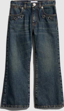 Gucci Kids - Denim Pants With Horsebit, Size 10 years, Blue, Ready-to-wear