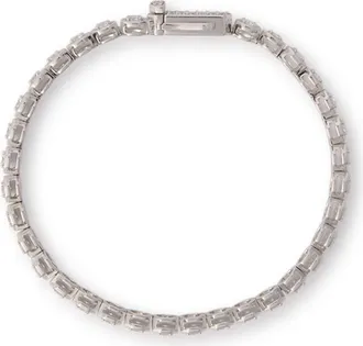 Off-white Large Hex Nut Lab Grown Diamond Bracelet in Silver at Nordstrom, Size 7.5