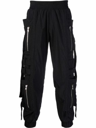 Balmain zipped-pocket shell joggers - men - Polyester/Polyamide - 50 - Black